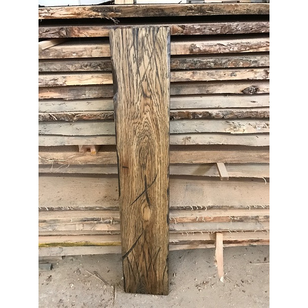 Altholz-Stil, rustikal, antik, Balken, Bohle, Eiche, braun (BROWN) geölt, Massivholz, 150x25x3cm